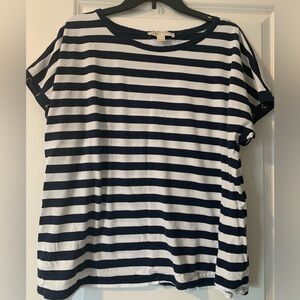 EUC: Michael Kors Navy & White Tee with Nautical Vibes